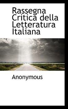 Paperback Rassegna Critica Della Letteratura Italiana Book