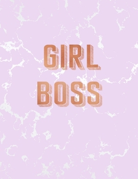 Girl Boss: Inspirational Quote Notebook, Radiant Pink Marble and Rose Gold | 8.5 x 11, 120 Wide Ruled Pages