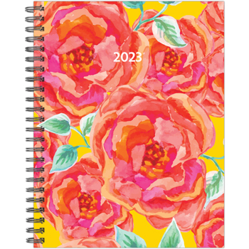 Spiral-bound Rose Floral 2023 8.5 X 11 Softcover Weekly Planner Book