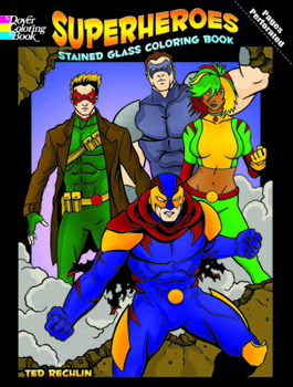 Paperback Superheroes Stained Glass Coloring Book