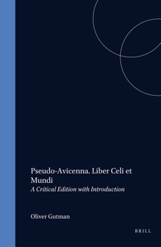 Hardcover Pseudo-Avicenna. Liber Celi Et Mundi: A Critical Edition with Introduction Book