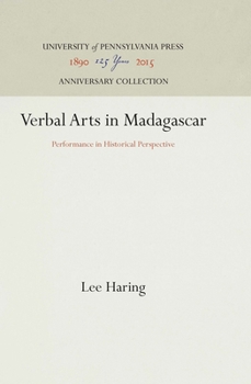 Hardcover Verbal Arts in Madagascar Book