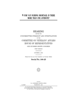 Paperback Rx for VA's nursing shortage: is there more than one antidote? Book