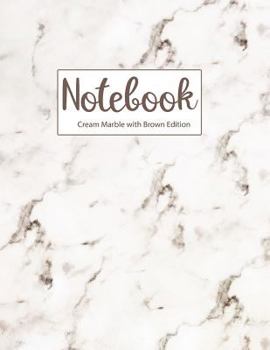 Paperback Notebook Cream Marble with Brown Edition Book