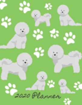 2020 Planner: 2020 Monthly Planner Organizer Undated Calendar And ToDo List Tracker Notebook Bichon Frise Dog Green