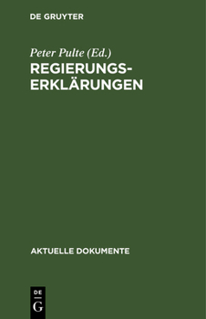Hardcover Regierungserklärungen [German] Book
