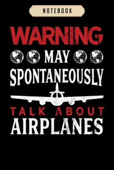 Notebook: Funny airplane pilot gift Notebook|6x9(100 pages)Blank Lined Paperback Journal For Student, kids, women, girls, boys, men, birthday gifts|Veteran day gifts notebook