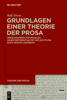 Hardcover Grundlagen einer Theorie der Prosa [German] Book