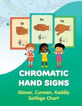 Paperback Chromatic Hand Signs: Glover, Curwen, Kodaly Solfege Chart Book