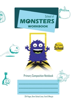 Paperback School of Monsters Workbook, A5 Size, Wide Ruled, White Paper, Primary Composition Notebook, 102 Sheets (White) Book