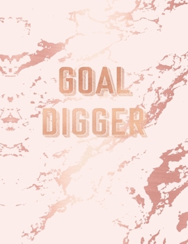 Goal Digger: Inspirational Quote Notebook, Light Purple Marble and Rose Gold | 8.5 x 11, 120 Wide Ruled Pages