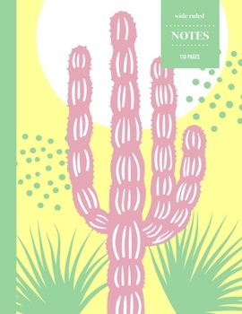 Wide Ruled Notes 110 Pages: Cactus Notebook for Kids, Teens and Students | Succulent Llama Pattern
