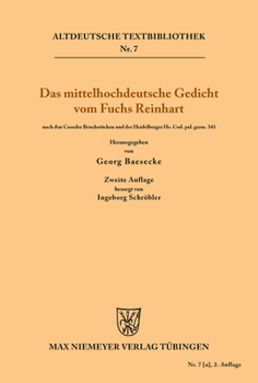 Paperback Das mittelhochdeutsche Gedicht vom Fuchs Reinhart [German] Book