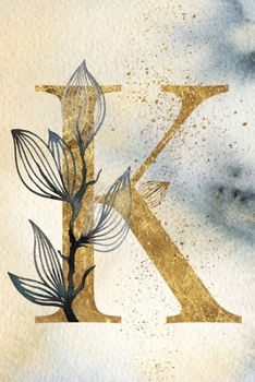 Monogram Notebook K: 6 x 9 Gold Initial Diary for Women (Personalized Letter Design)