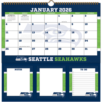 Calendar Seattle Seahawks 2026 Memomate Spiral Calendar Book