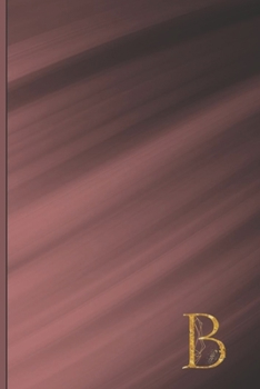 B: Professional Personalized Initial B, Office or Home Journal with Wine Sweep Colored Printed Cover