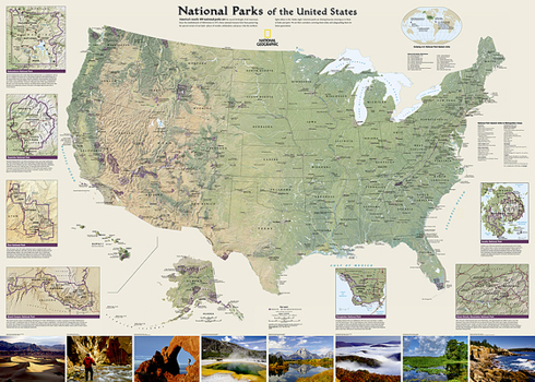 Map National Geographic National Parks of the United States Wall Map - Laminated (42 X 30 In) Book