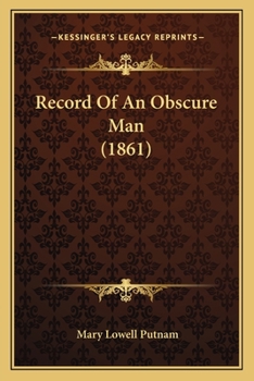 Paperback Record Of An Obscure Man (1861) Book