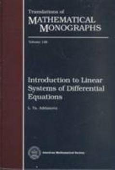 Hardcover Introduction to Linear Systems of Differential Equations (Translations of Mathematical Monographs) Book