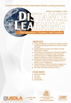 Paperback Distance Learning Vol 16 Issue 2 Book