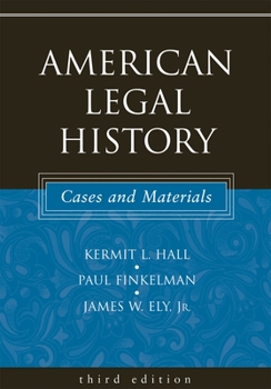 Paperback American Legal History: Cases and Materials, 3rd edition Book