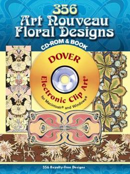 Paperback 356 Art Nouveau Floral Designs [With CDROM] Book
