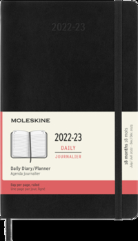 Calendar Moleskine 2023 Daily Planner, 18m, Large, Black, Soft Cover (5 X 8.25) Book