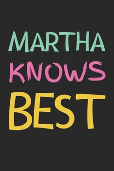 Paperback Martha Knows Best: Lined Journal, 120 Pages, 6 x 9, Martha Personalized Name Notebook Gift Idea, Black Matte Finish (Martha Knows Best Jo Book