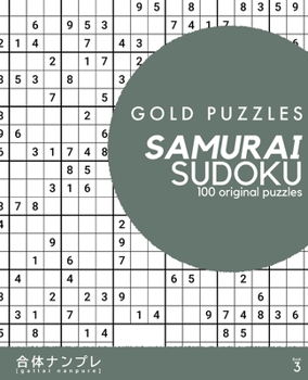 Paperback Gold Puzzles Samurai Sudoku Book 3: 100 brand new multi-grid sudoku puzzles for adults Book