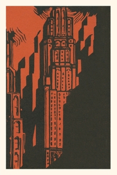Paperback Vintage Journal Woodcut of Skyscraper Book