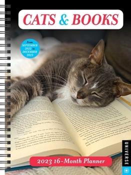 Calendar Cats & Books 2023 16-Month Planner Book