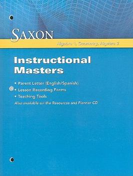 Paperback Saxon Algebra 1, Geometry, Algebra 2 Instructional Masters Book