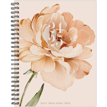 Spiral-bound Perfect Peony Academic July 2024 - June 2025 8.5 X 11 Softcover Planner Book