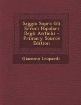 Saggio Sopra Gli Errori Popolari Degli Antichi