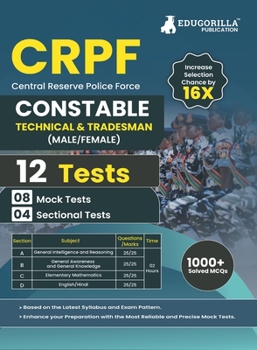 Paperback CRPF Constable Technical and Tradesman Exam 2023 (English Edition) - 8 Full Length Mock Tests and 4 Sectional Tests with Free Access to Online Tests Book
