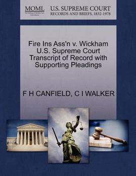 Paperback Fire Ins Ass'n V. Wickham U.S. Supreme Court Transcript of Record with Supporting Pleadings Book
