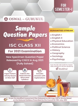 Paperback Sample Question Papers for ISC Humanities Stream: Class 12 Semester I Exam 2021 Book
