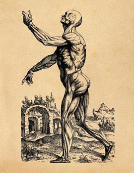 Anatomy Notebook: Andreas Vesalius - Skinless Man Muscles 02 - Premium College Ruled Notebook 110 Pages