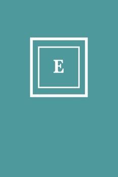 Paperback E: Journal Personal Name Initial Notebook, 6"x9" Soft Cover Personalized Wide Ruled Lined, Blue Cool Personalized Gift Wr Book