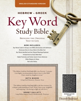 Leather Bound The Hebrew-Greek Key Word Study Bible: ESV Edition, Black Bonded Leather Indexed Book