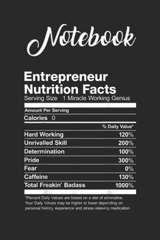 Notebook: Executive Chef Nutrition Facts Name Funny Blank Notebook with for Student and Teacher Food Diet Nutrition with 120 Pages of 6in x 9in x 120 Pages Blank Paper Gift for Friendship Funny