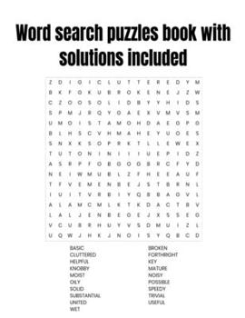 Paperback Word search puzzles book with solutions included Book