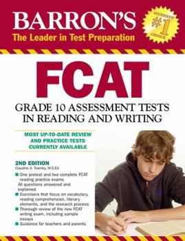 Paperback FCAT Grade 10 Assessment Tests in Reading and Writing Book