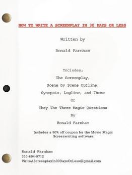 Paperback How To Write A Screenplay In 30 Days Or Less Book