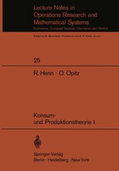 Paperback Konsum- Und Produktionstheorie I [German] Book