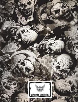 Reversed Cornell Note Paper Notebook Cornell Note-Taking System 8.5x11" 150 Page: Creepy Clowns Cover Design