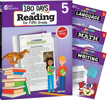 Paperback 180 Days(tm) Reading, Math, Writing, & Language for Grade 5: 4-Book Set: Practice, Assess, Diagnose Book