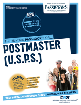 Paperback Postmaster, 1st, 2nd, 3rd Classes (U.S.P.S.) (C-605): Passbooks Study Guide Volume 605 Book