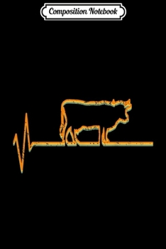 Composition Notebook: I Love My Cow Valve Retro EKG Heartbeat Farmer Christmas  Journal/Notebook Blank Lined Ruled 6x9 100 Pages