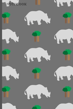 Notebook: Cool Rhino Lover Softback Diary Composition Book Journal (6" x 9") 120 Lined Pages